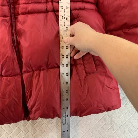 Gap Womens M Puffer Coat Jacket Red Water Resistant Thick Material Fitted - Picture 8 of 11